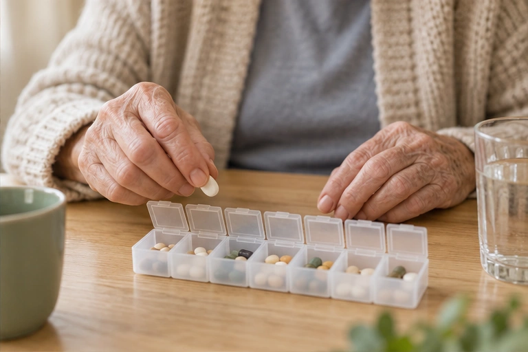 Medication being prepared